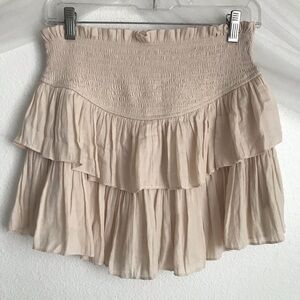 Smocked Ruffle Mini Skirt
